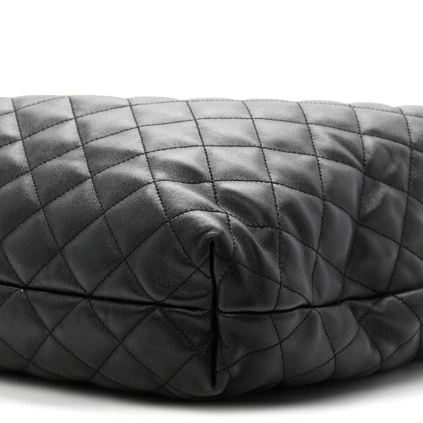 Lambskin Quilted Maxi Icare Shopping Tote Black