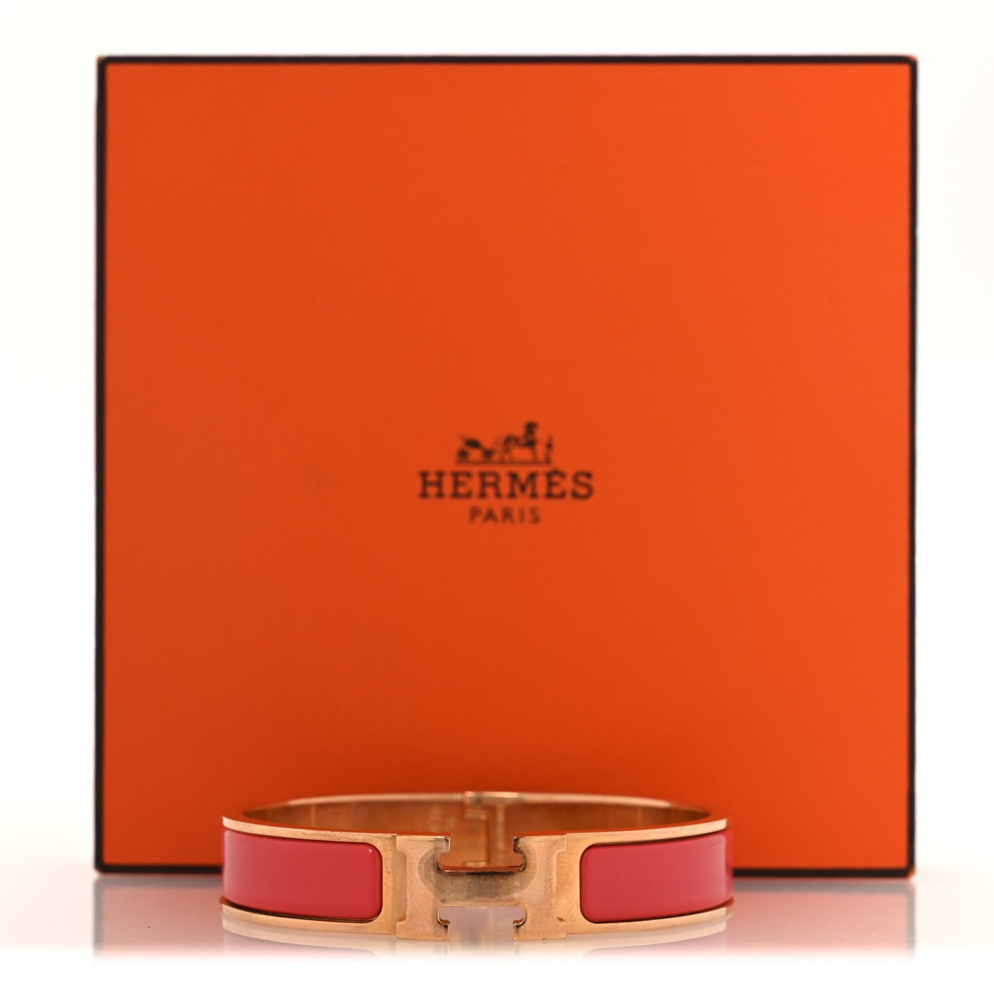 Enamel Narrow Clic Clac H Bracelet PM Rouge Corail