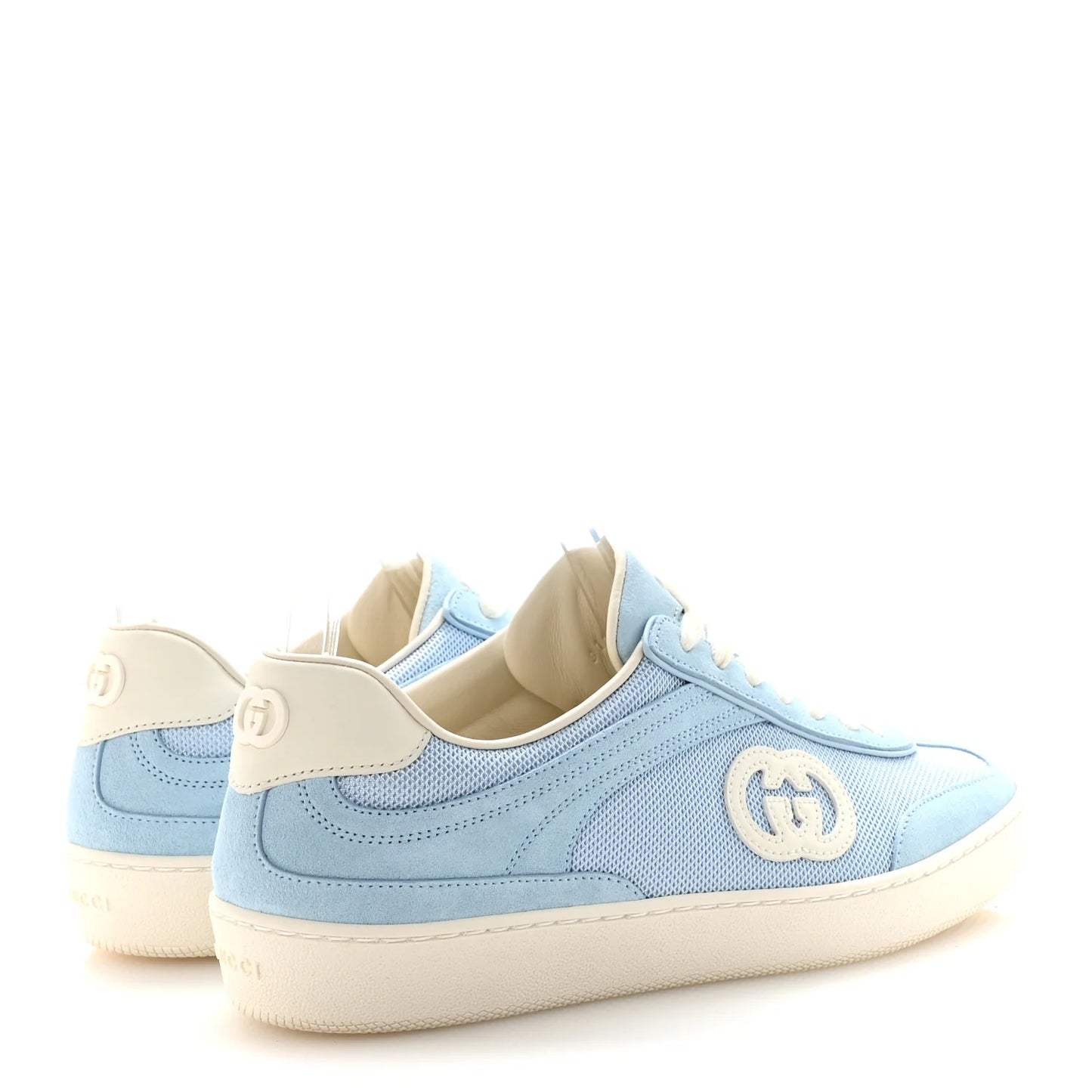 Gucci Suede Mesh Womens G75 Sneakers 38 Blue
