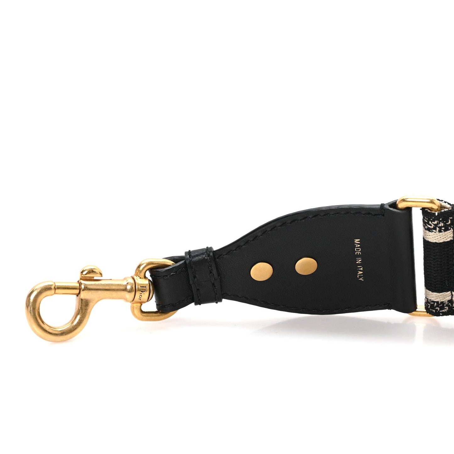 Canvas Embroidered Shoulder Strap Black