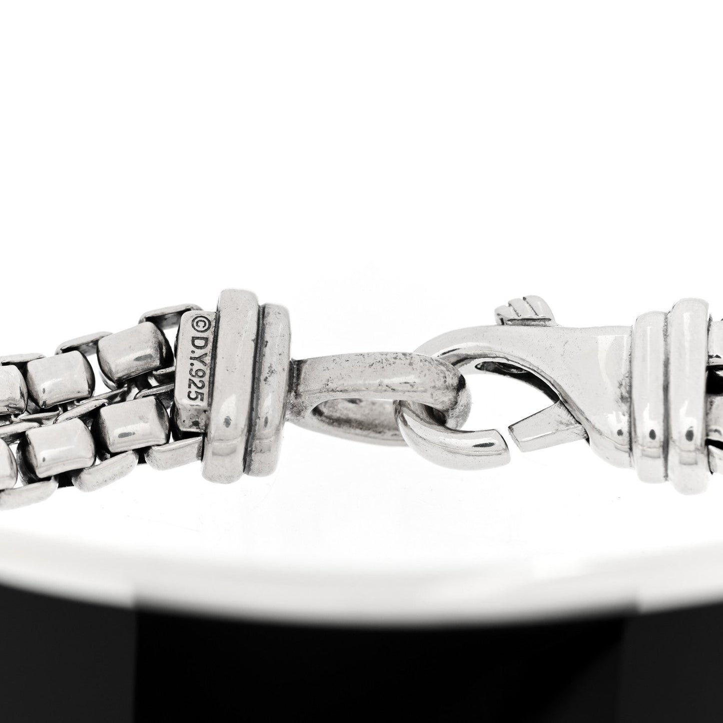 Sterling Silver Black Onyx ID Curb Chain Bracelet