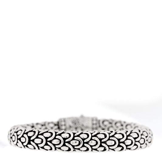 Sterling Silver 18K Yellow Gold Diamond 11mm Naga Bracelet