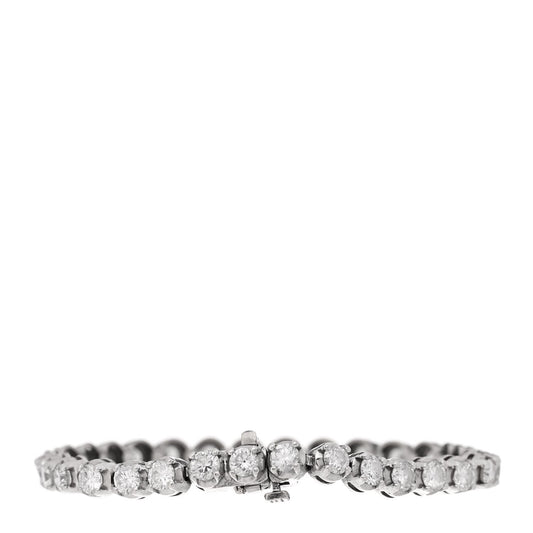 14K White Gold Diamond 6.40ctw Tennis Bracelet
