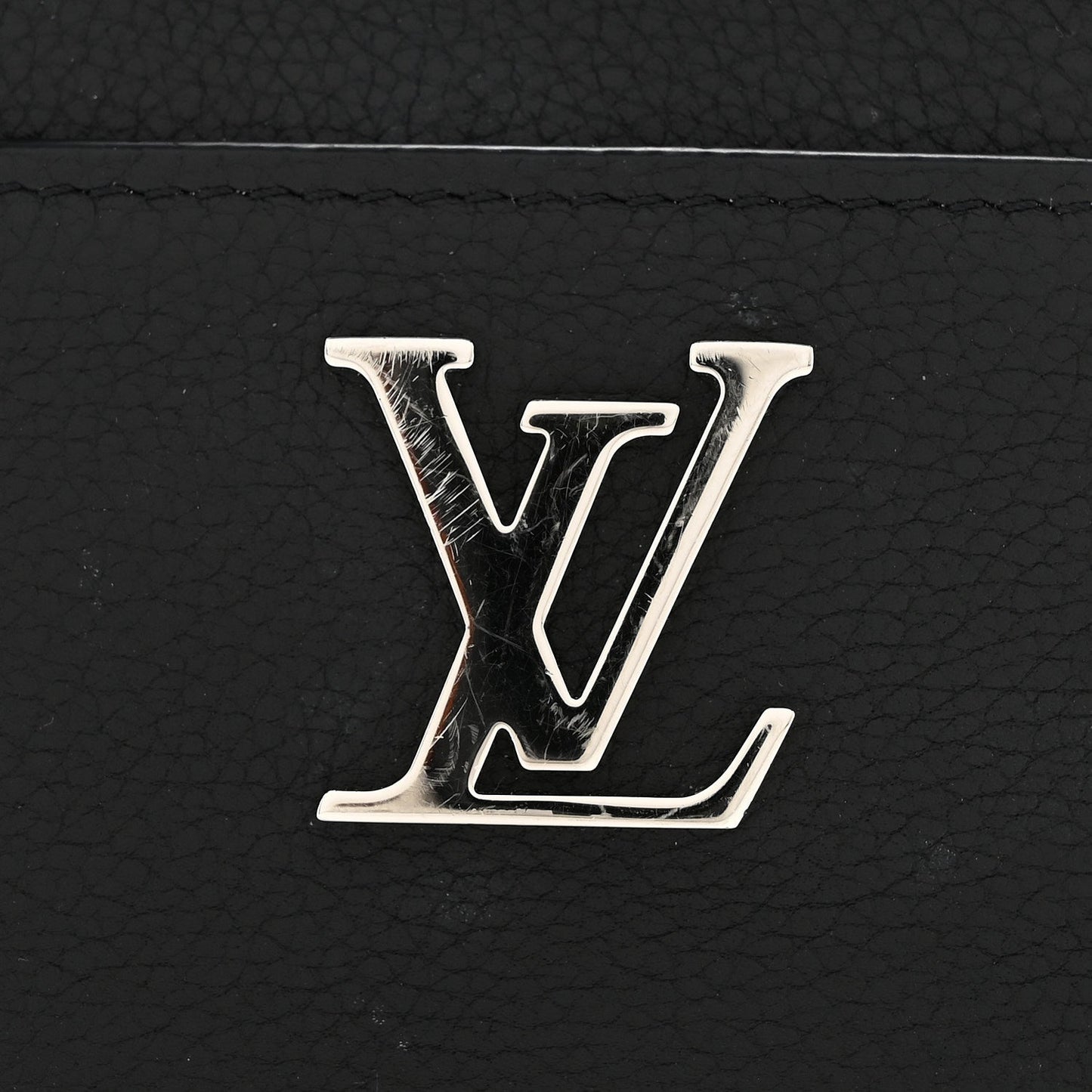 Calfskin Lockme Zippy Coin Purse Black