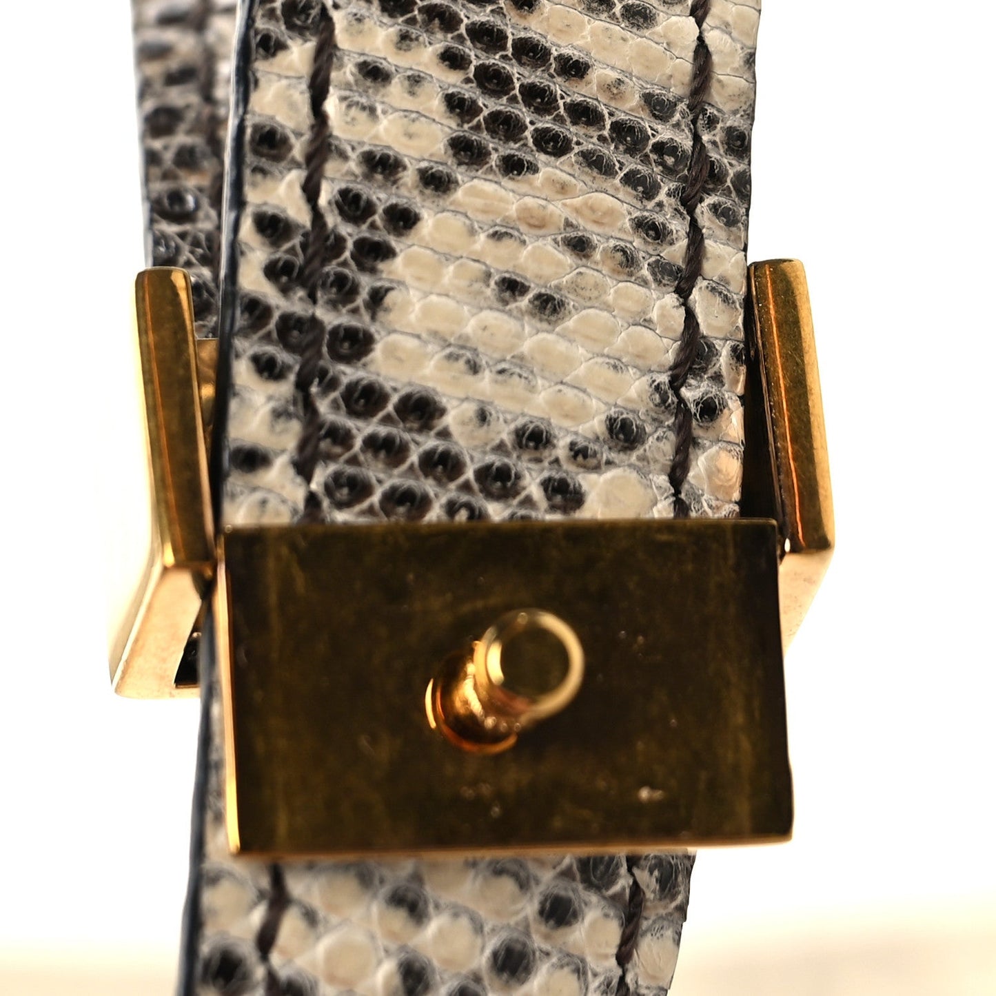 Lizard Medium Classic Box Flap Bag Natural