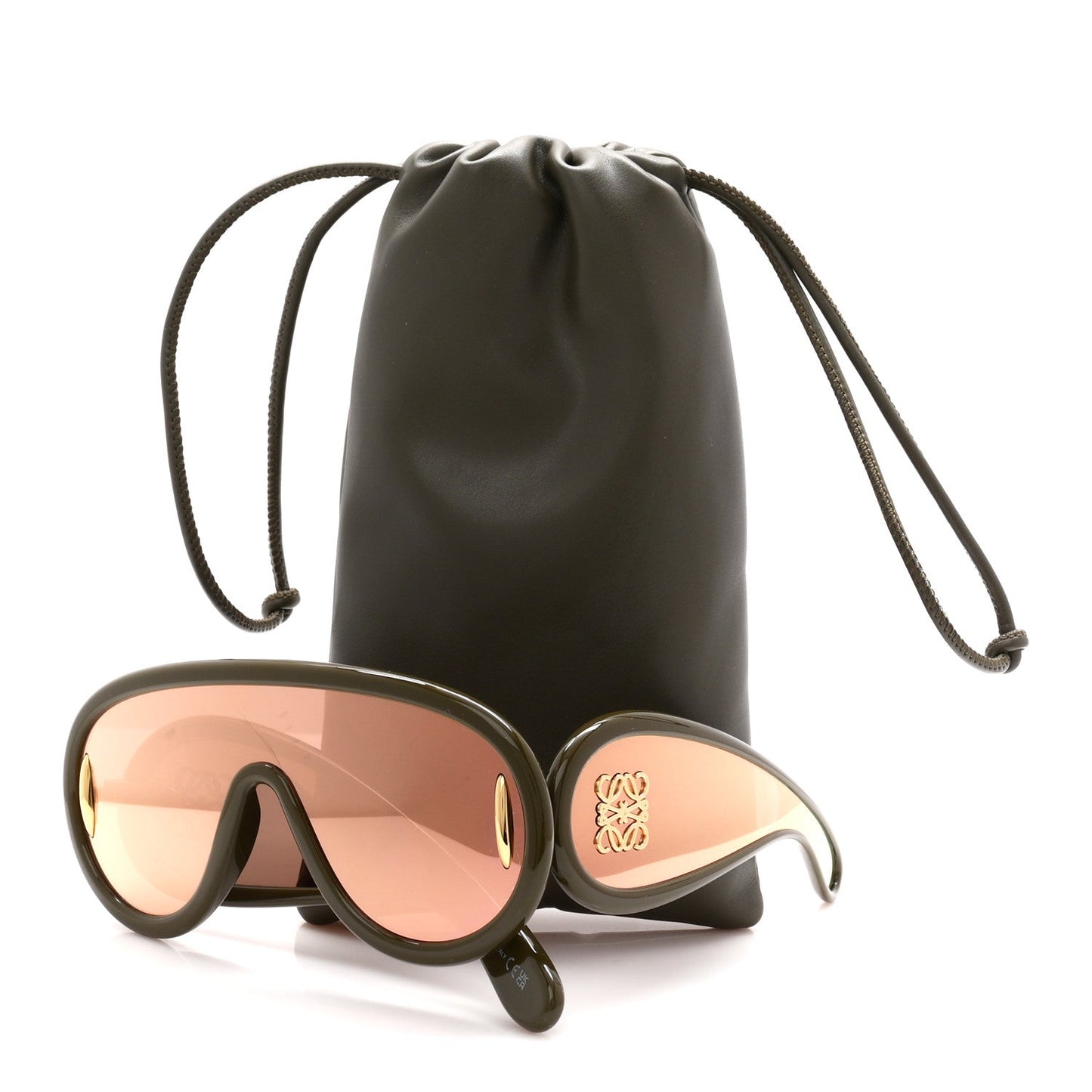 Acetate Anagram Wave Mask Sunglasses LW40108I Green