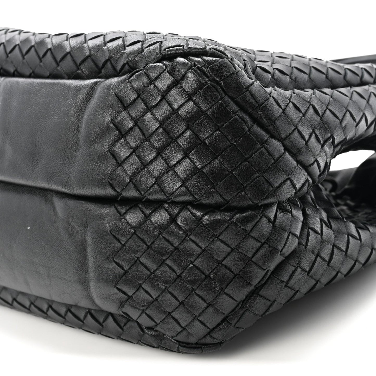Nappa Intrecciato Medium Campana Shoulder Bag Black