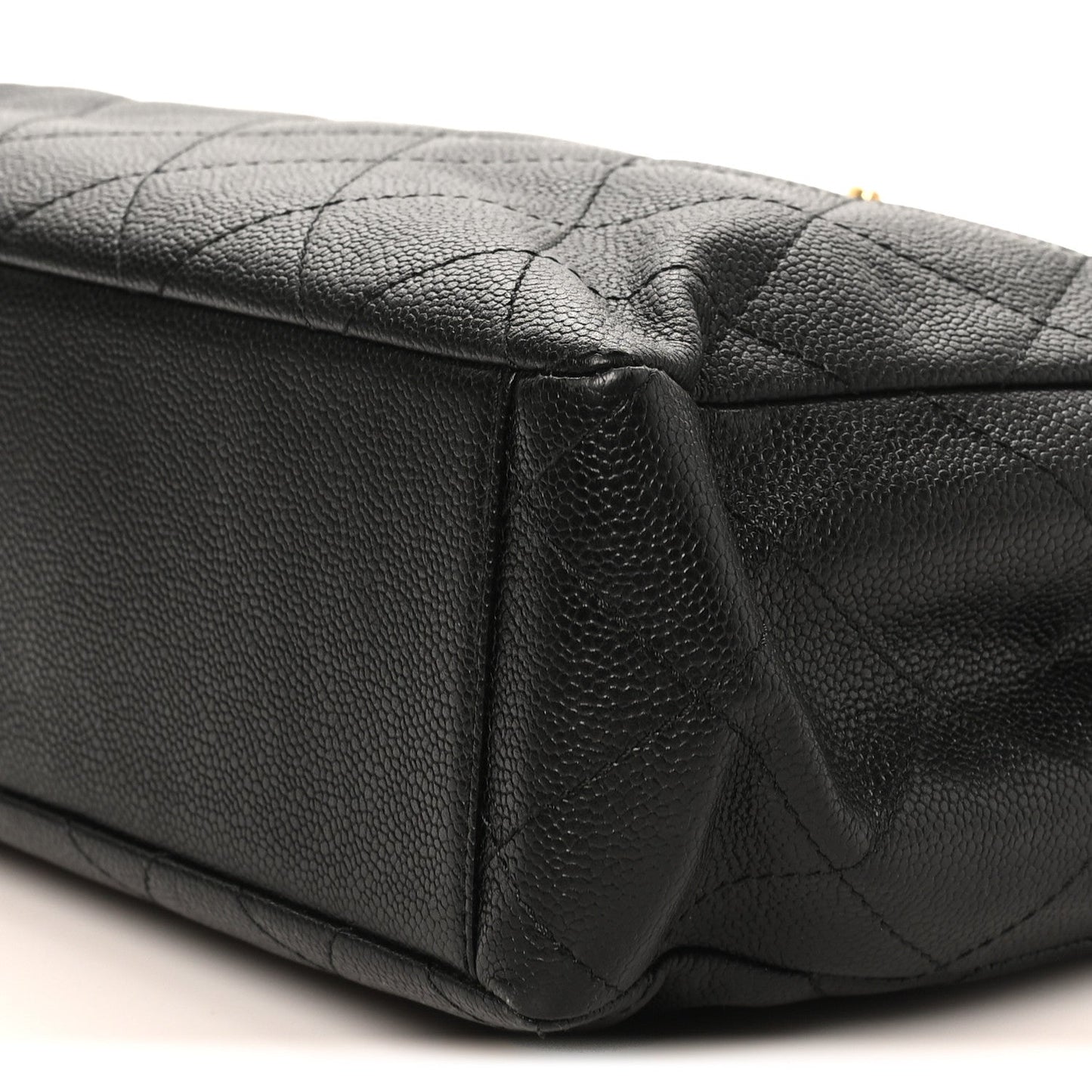 Caviar Quilted Single Flap Black
