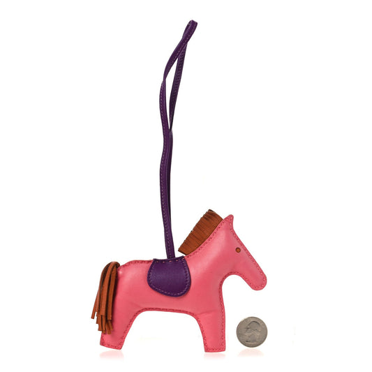 Milo Lambskin Grigri Rodeo Horse Bag Charm GM Rose Azalee Gold Anemone