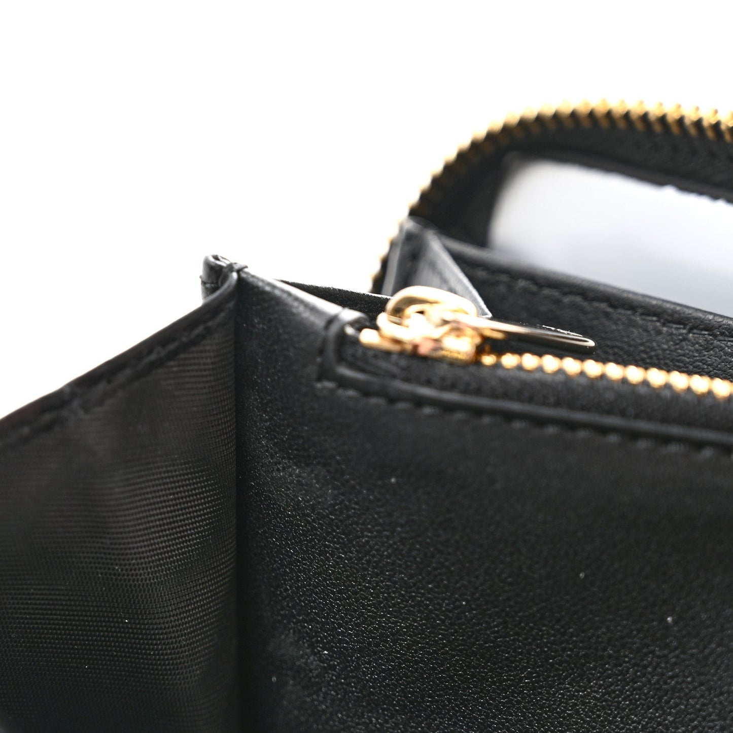 Lambskin Cannage Lady Dior Zip Wallet Black