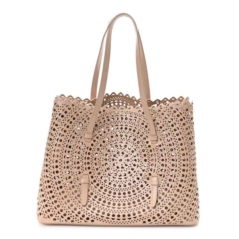 Alaia Calfskin Vienne Mina 32 Bag Sandy