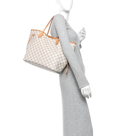 Damier Azur Neo Neverfull MM Rose Ballerine