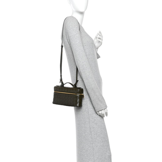 Calfskin Intrecciato Bang Bang Vanity Case Kaki