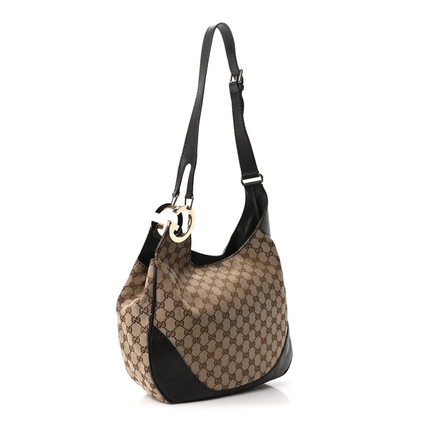 Gucci Monogram Medium Charlotte Hobo Brown