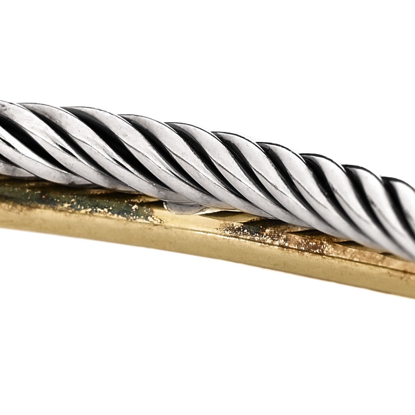 Sterling Silver 18K Yellow Gold 3mm Crossover Bracelet