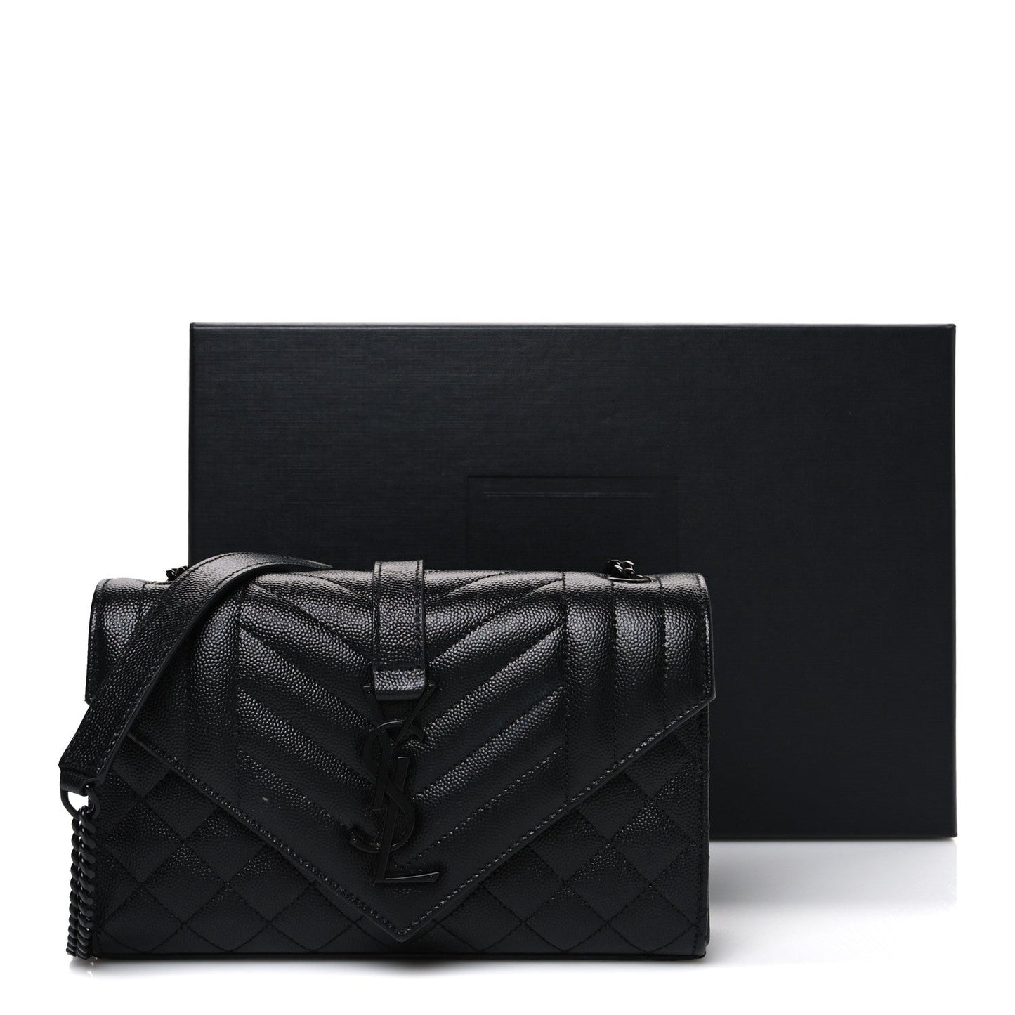Grain De Poudre Textured Mixed Matelasse Triquilt Small Monogram Monochrome Satchel Black