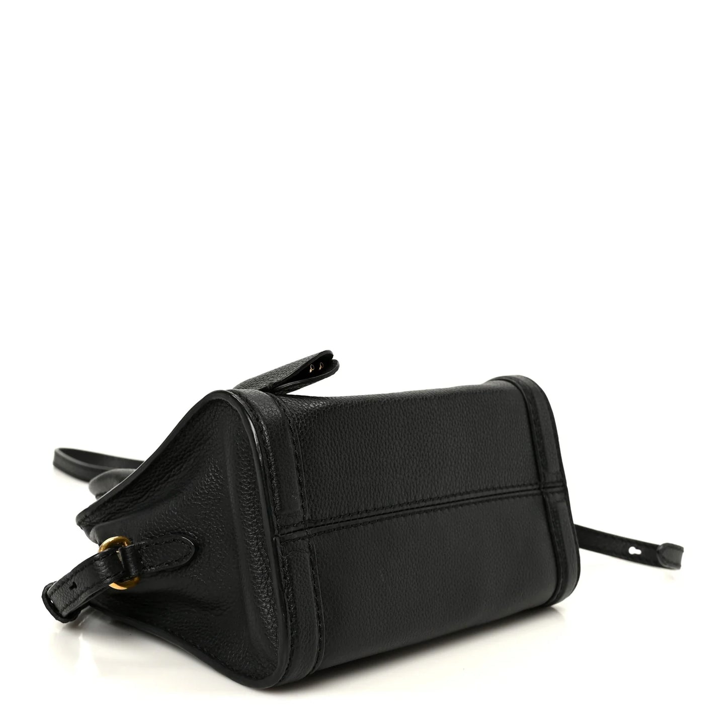 Alexander McQueen Pebbled Calfskin Mini Skull Padlock Zip Around Tote Black