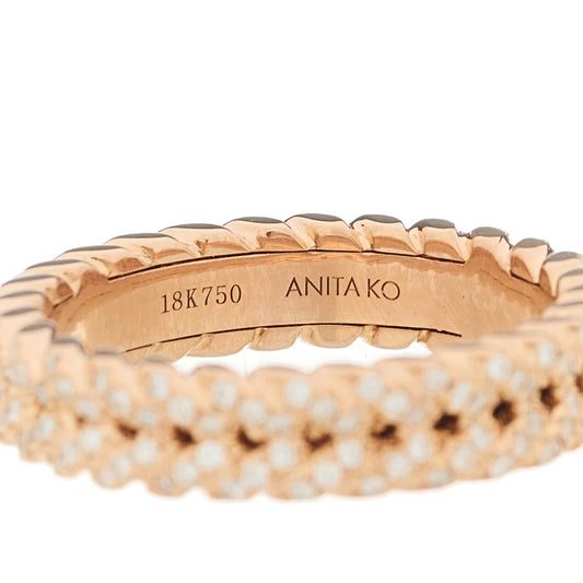 Anita Ko 18K Rose Gold Diamond Braided Ring 54 7