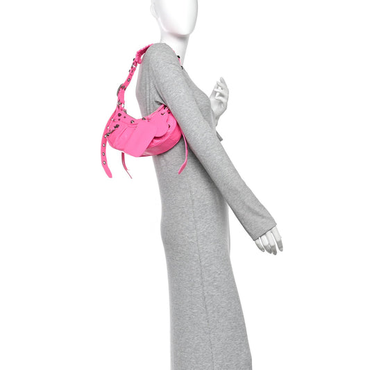 Agneau Arena Le Cagole Shoulder Bag XS Hot Pink