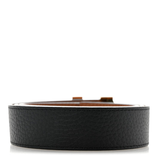 Taurillon Calfskin 30mm LV Initiales Reversible Belt 80 32 Black