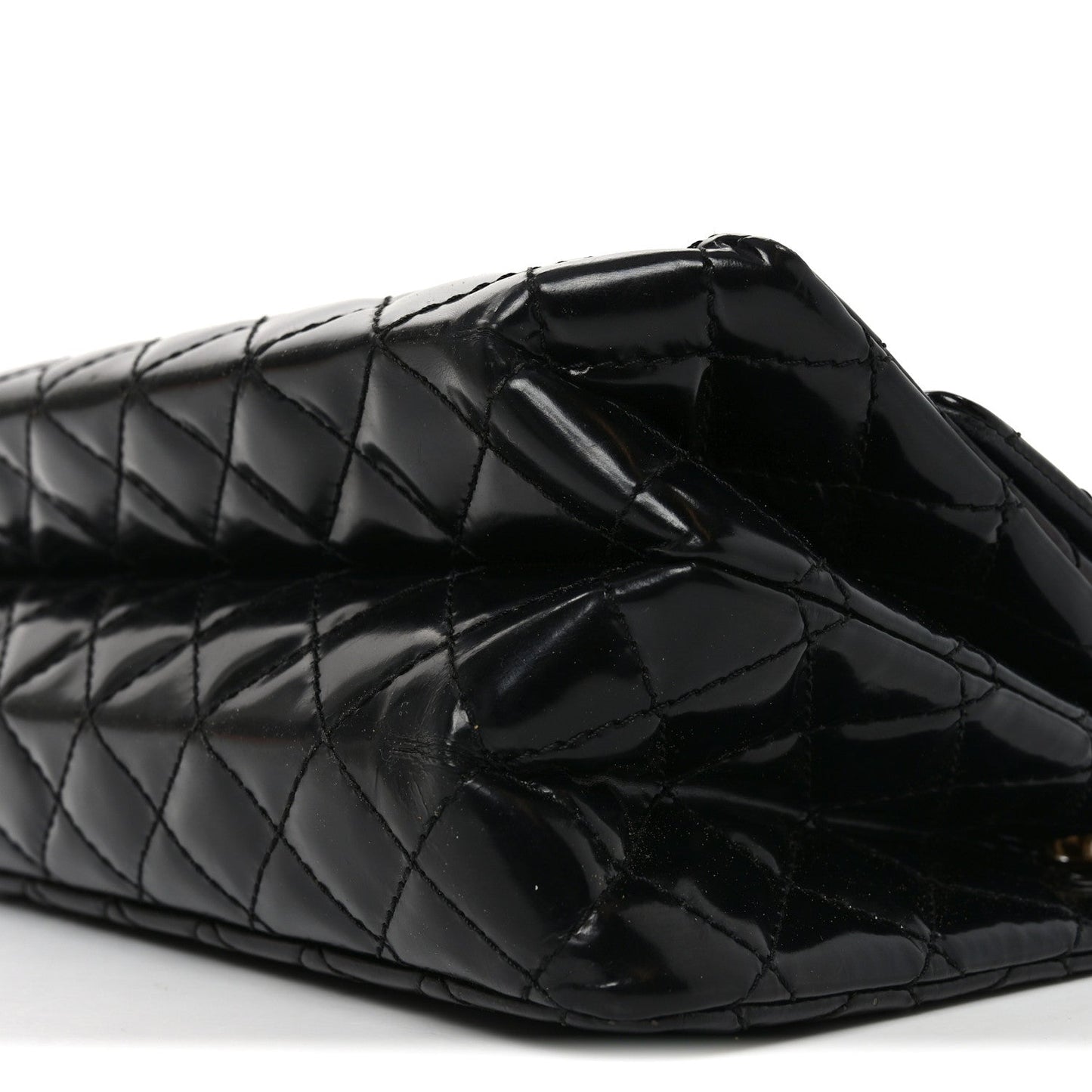 Patent Quilted Accordion Reissue 2.55 Flap Black