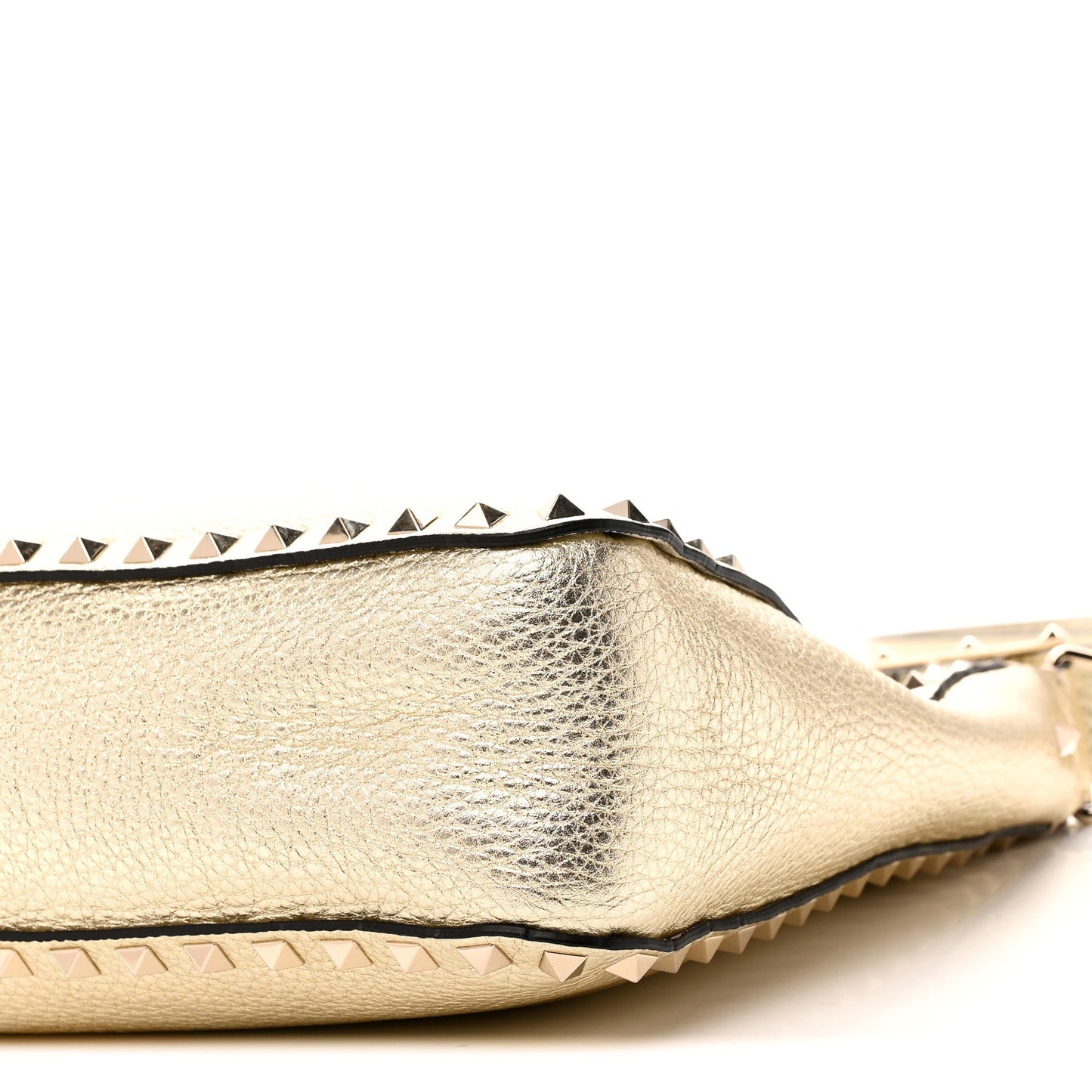 Metallic Pebbled Calfskin Small Rockstud Flip-Lock Messenger Bag Platino