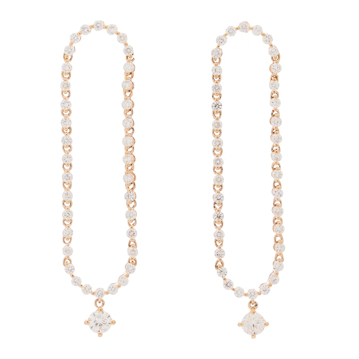 Anita Ko 18K Rose Gold Diamond Loop Earrings