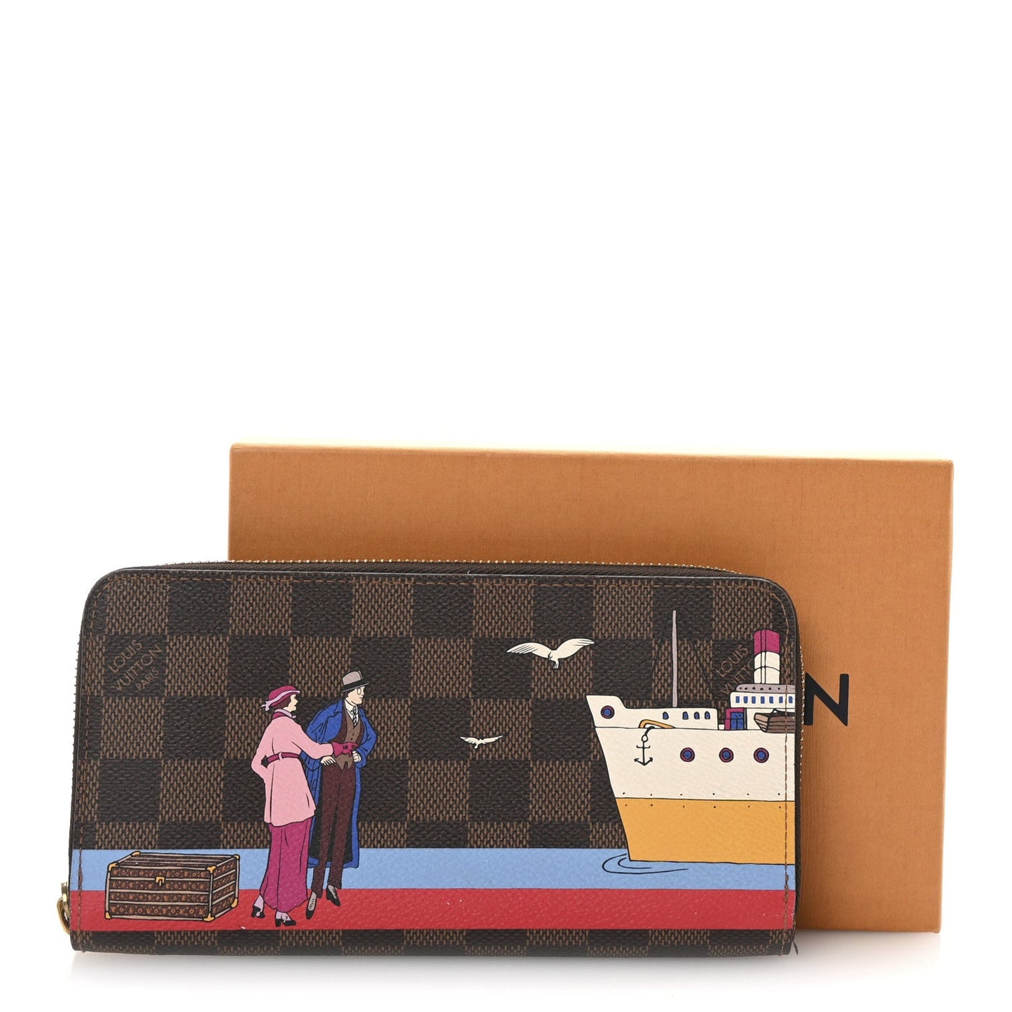 Damier Ebene 2016 Christmas Animation Zippy Wallet Rouge