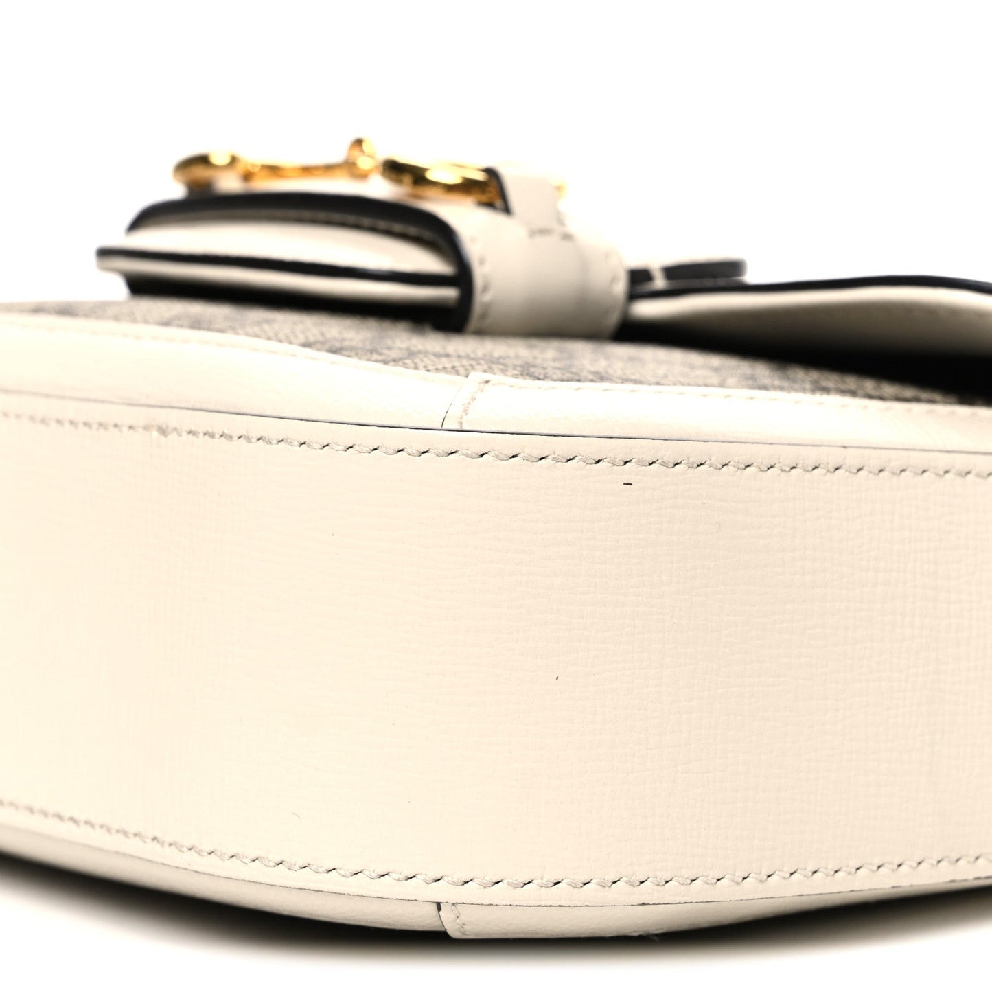 GG Supreme Monogram Web Mini Horsebit 1955 Shoulder Bag Beige Mystic White