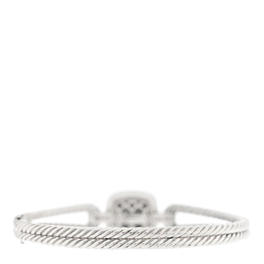 Sterling Silver 18K Yellow Gold Diamond Garnet Albion Cable Bracelet