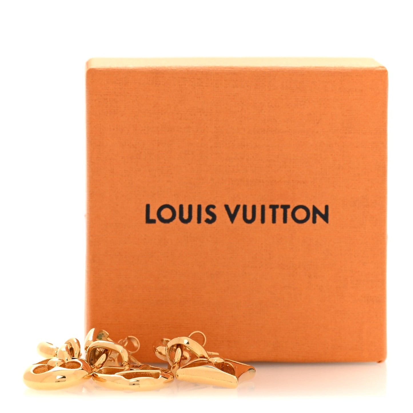 Metal Monogram Fleur Earrings Set of 3 Gold