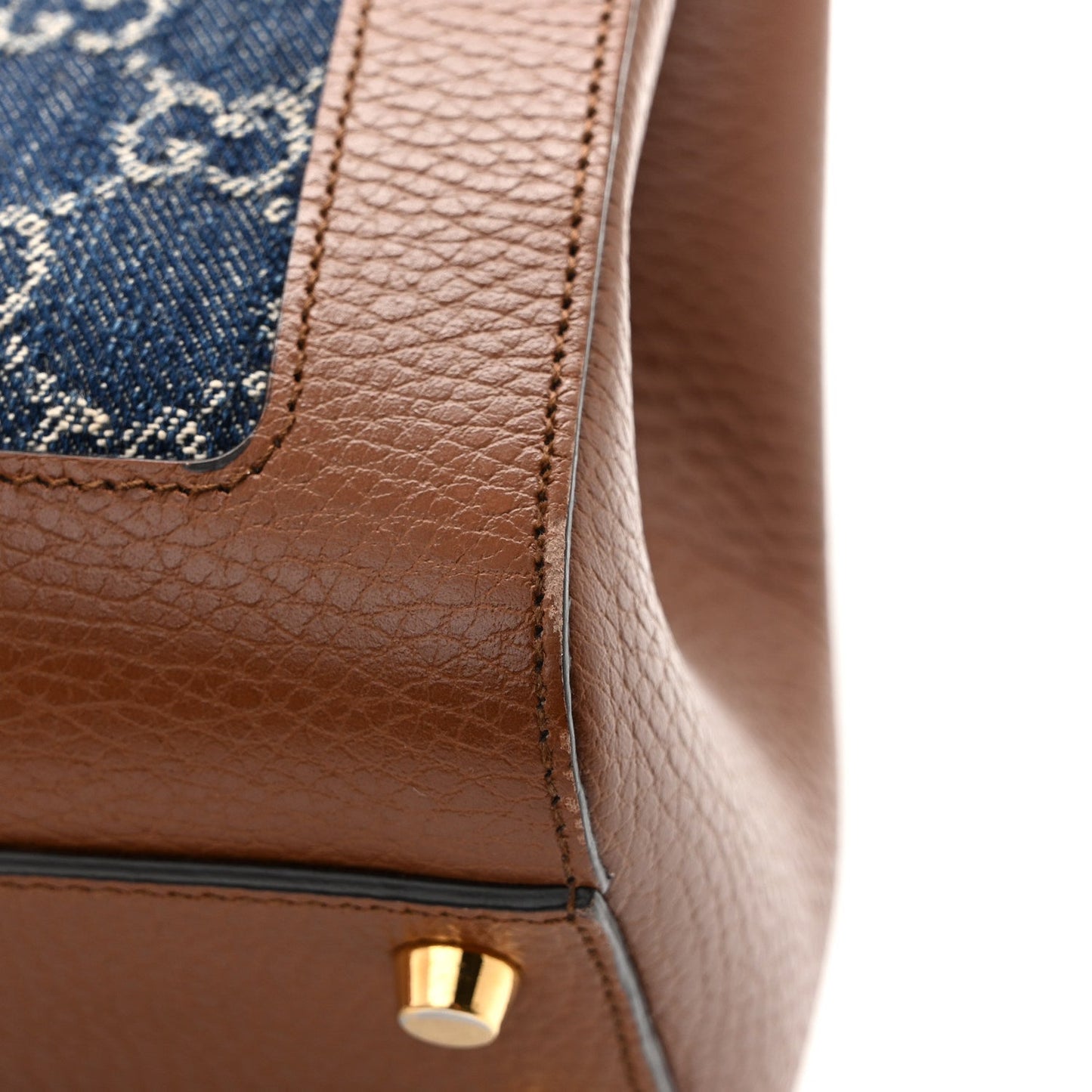 New Denim GG Monogram Dollar Calfskin Medium Jackie 1961 Tote Blue Tea Cuir Epilog