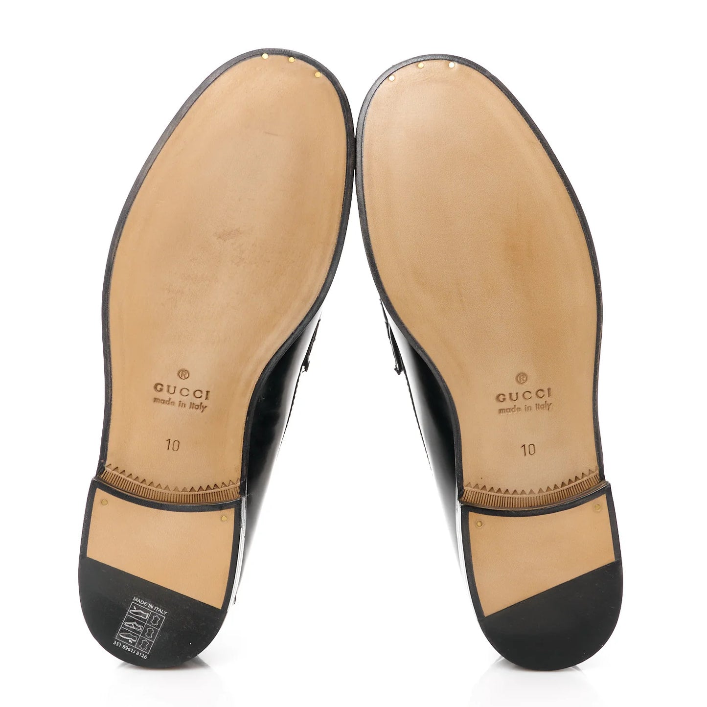Gucci Mandala Goatskin Mens Horsebit Loafers 10 Black