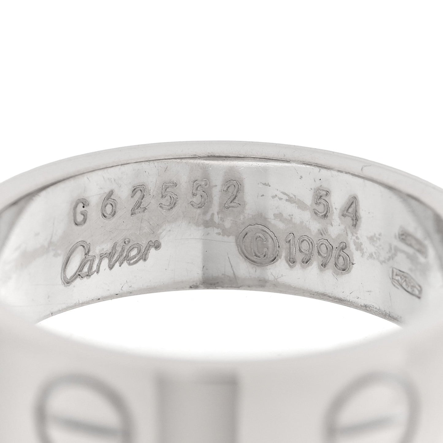 18K White Gold 5.5mm LOVE Ring 54 7