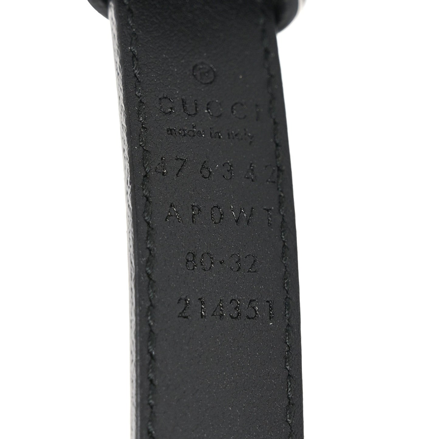 Calfskin Pearl Double G 95 38 Belt Black Cream