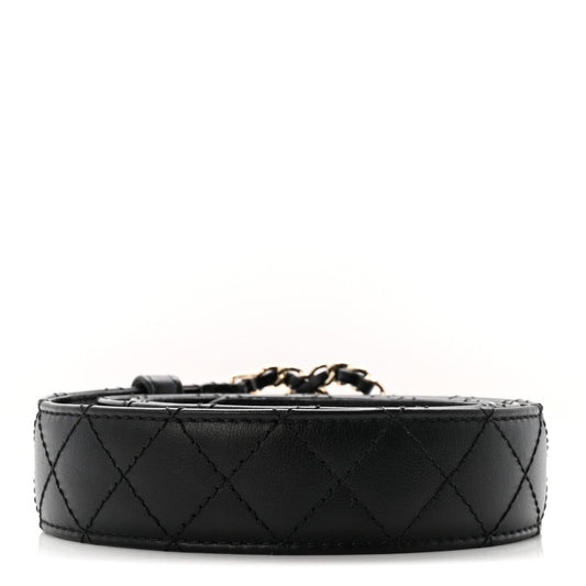 Lambskin Quilted CC Chain Belt 85 34 Black