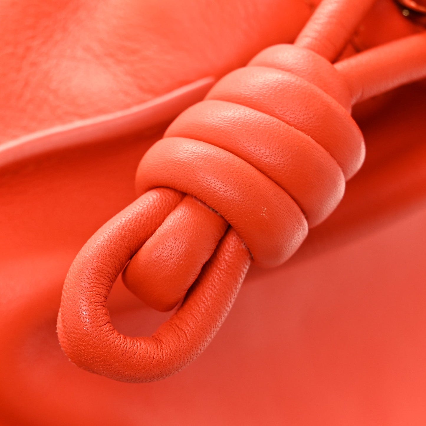 Nappa Calfskin Mini Flamenco Knot Clutch Sunrise Orange