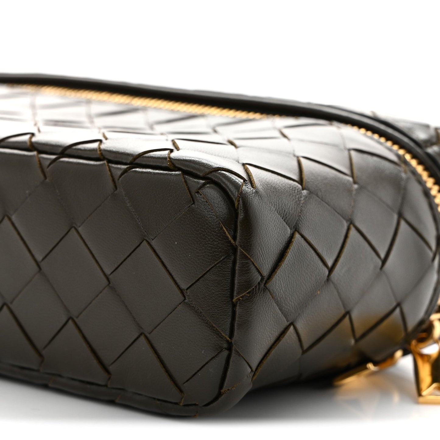 Calfskin Intrecciato Bang Bang Vanity Case Kaki