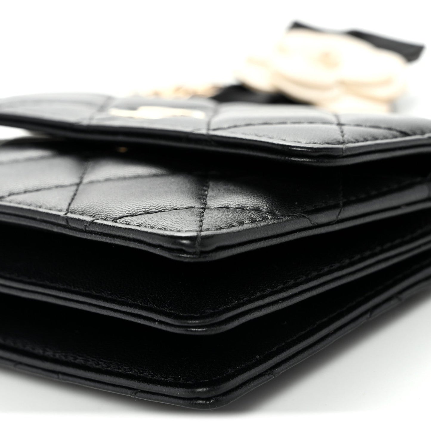 Lambskin Quilted My Chanel Lady Card Holder On Chain Black