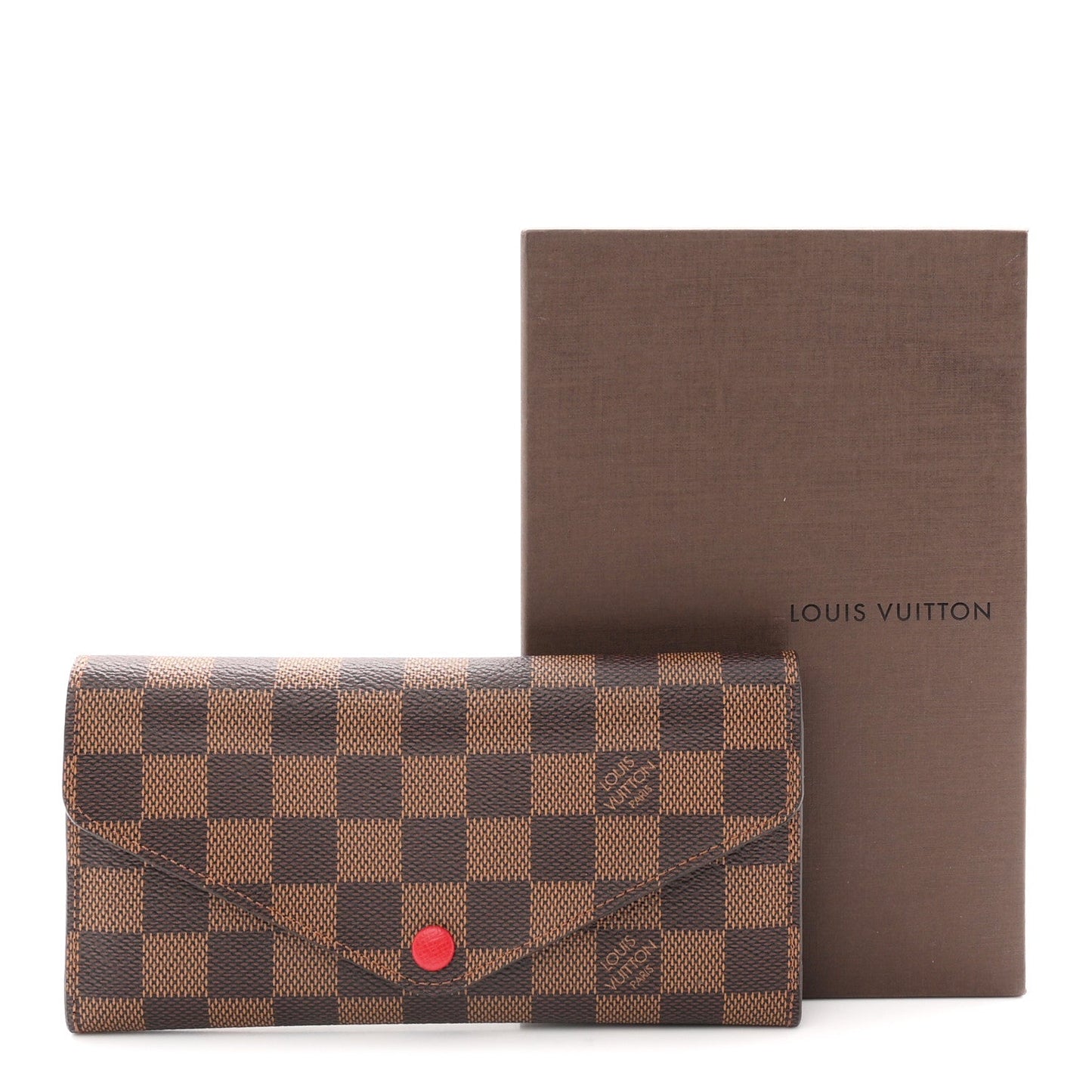 Damier Ebene Josephine Wallet Red