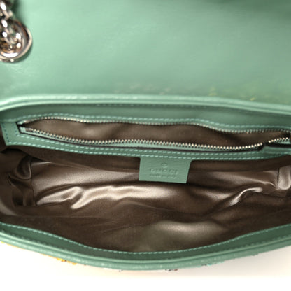 Sequin Satin Calfskin Matelasse Diagonal Small GG Marmont Shoulder Bag Grigio Argento Verde Chiaro Rosa Giallo Light Water Green