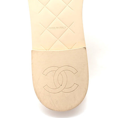 Crochet CC Mules Sandals 38.5 Beige