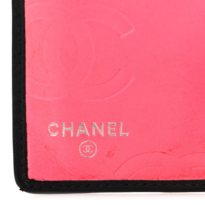Calfskin Quilted Cambon Yen Wallet Black