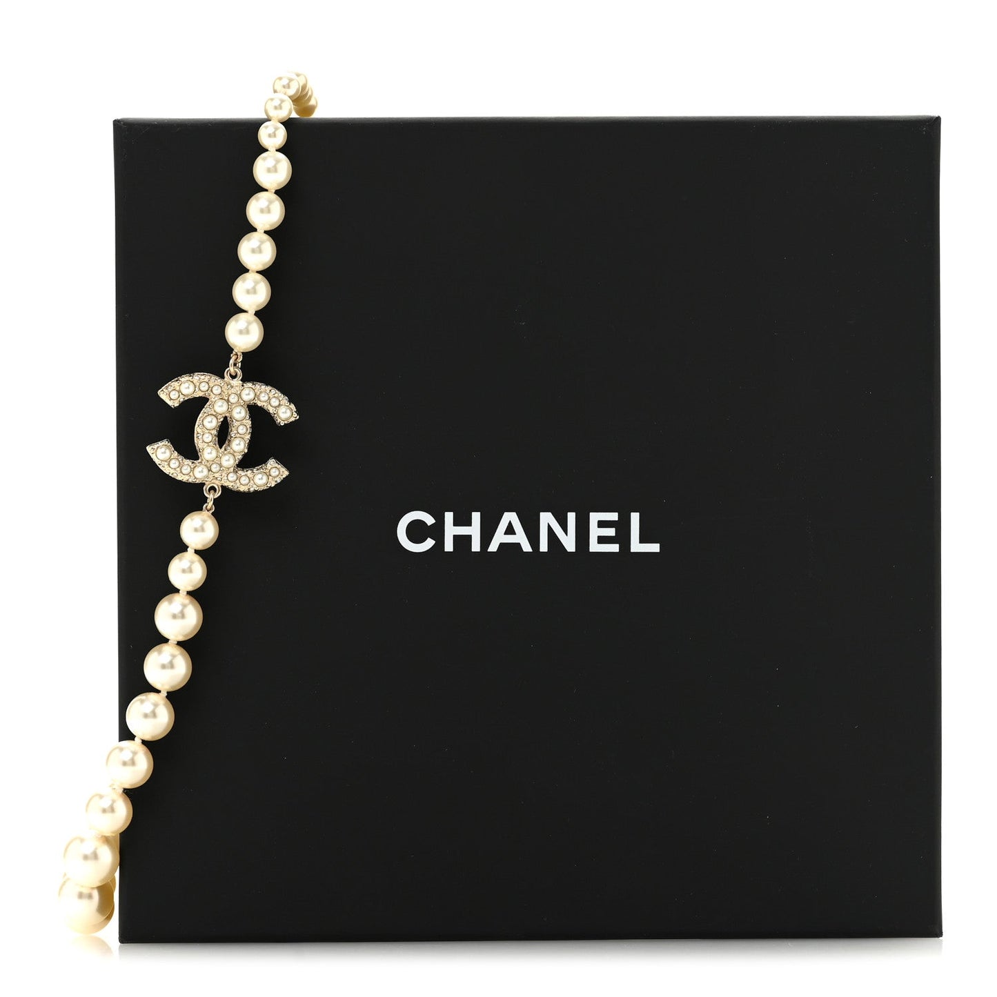 Pearl CC 100th Anniversary Necklace Light Gold
