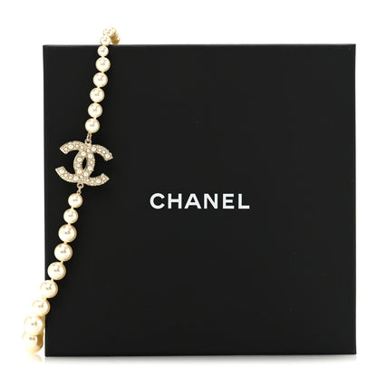 Pearl CC 100th Anniversary Necklace Light Gold