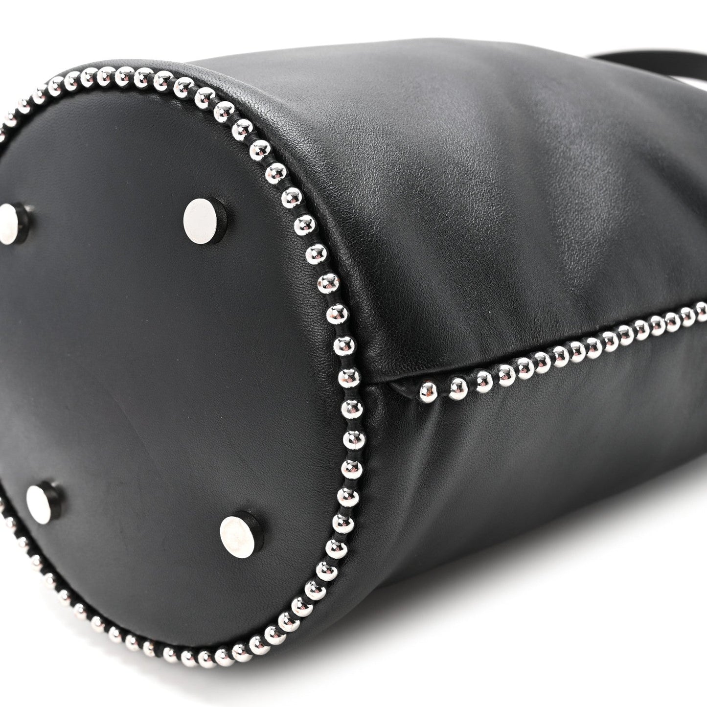 Lambskin Attica Chain Dry Sack Bucket Bag Black
