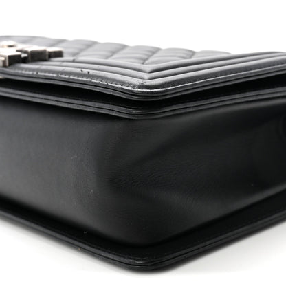 Calfskin Quilted Medium Boy Flap Black