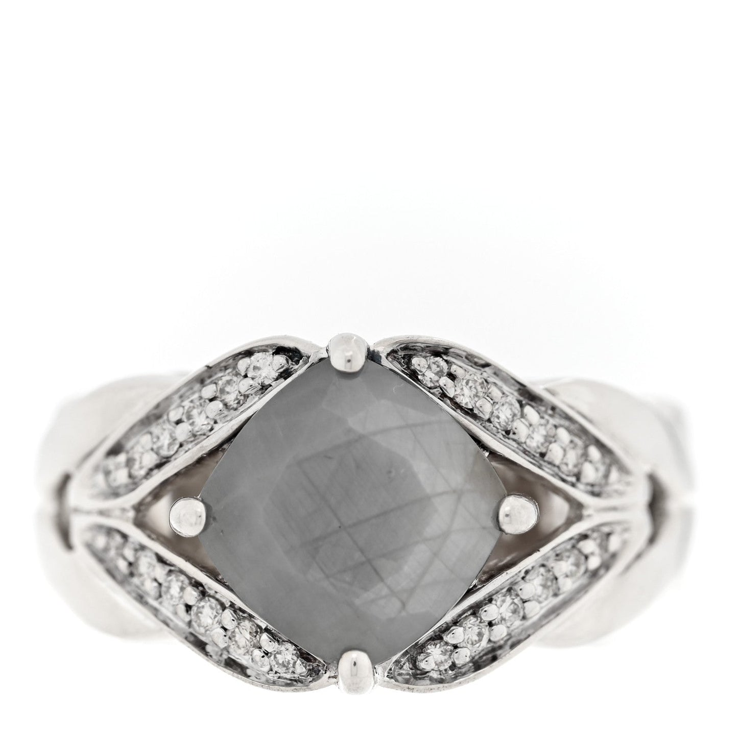 JONH HARDY Sterling Silver Diamond Gray Sapphire Modern Chain Magic Cut Ring 54 7