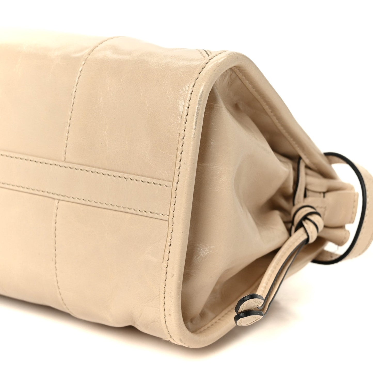 Glossy Calfskin Triangle Medium Bonnie Shoulder Bag Travertine