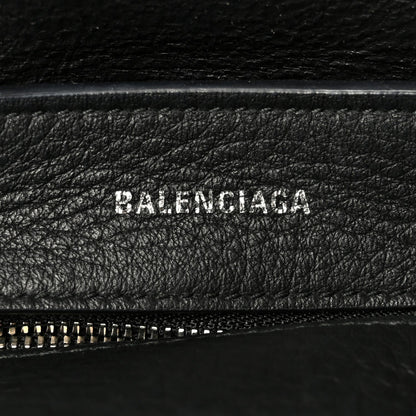 Metallic Goatskin Logo XXS Everyday Tote Argent Black
